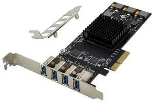 PCIE to USB3.1 TYPE A 4ports USB 3.1 card self-powered 10Gbps adapter PCI-E 3.0 X4 ASM3142 chip expansion Card 40Gbps