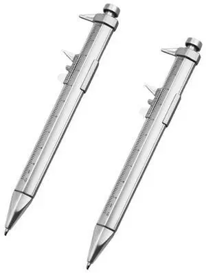 2 in 1 Vernier Caliper and Ballpoint Pen Craftsmen Measuring and Marking, 0-100mm Ballpoint Pen Gadget