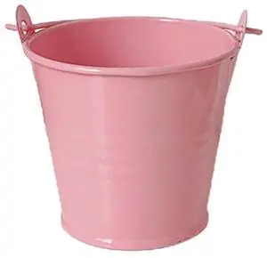 Cute Pink Bucket Pencil Holder Metal Pen Cup Decorative Desktop Storage Organizer Makeup Brush Stationery Tape Ruler