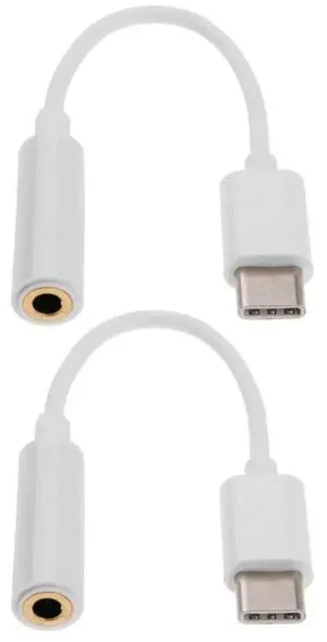 Male Type C to Female 3.5mm Cable, 2pcs/set USB C to 3.5mm Port Adapter Cord Headphone Conversion Wire Line