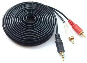 3.5mm to 2RCA Cable 3.5mm Male to 2RCA Male Cord Auxiliary Stereo Aud Y Splitter Cable Flexible Adapter Cable