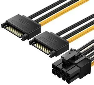 Sata15pin to 8Pin Graphics Card Power Supply Cable Adapter Reliable and Efficient Power Delivery 7.87inch Long