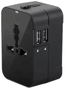 M17B International Travel Adapter Travel Charging with 2 USB Port Wall Power Strips Travel Socket Plug Phone Tablet