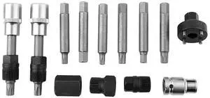 FOR 13 Pcs Alternator Freewheel Pulley Removal Socket Bit Set Garage Service Tool Kit