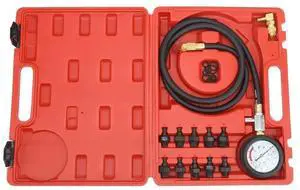 FOR Engine Oil Pressure Test Tool Kit Tester Gauge with Toolbox Low Oil with 90° Coupling Adapter
