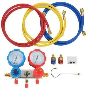 FOR 0~500Psi Air Conditioning Refrigerant Diagnostic Fluorine Manifold Table Gauge Set