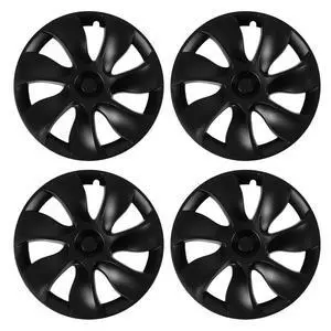 FOR 4 Pcs 19 Inch Wheel Hub Cap Matte Black Fully Wrap Rim Protector Trim High Strength Replacement for Y 2020 to 2023