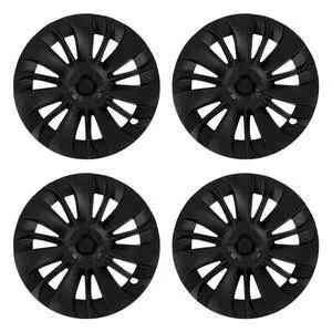 FOR 4pcs 19 Inch Hubcap Asymmetrical Design Wheel Hub Cap Replacement for Y 2020 to 2023 Matte Black