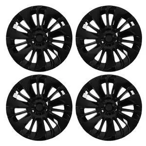 FOR 4pcs 19 Inch Hubcap Asymmetrical Design Wheel Hub Cap Replacement for Y 2020 to 2023 Glossy Black