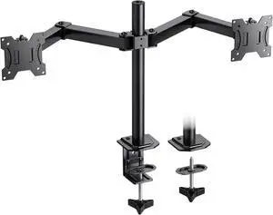 HUANUO Dual Monitor Mount for 2 Monitors up to 30 inches, Heavy Duty Dual Monitor Stand Holds up to 22 lbs, Dual Monitor Arm with Height Adjustable Tilt Swive Rotate, VESA Hole 75mm or 100mm