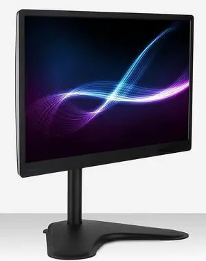 Mount-It! Single Monitor Stand, Freestanding Desk Mount for 21.5-32 Inch Screens, VESA Compatible Desk Stand with Height Adjustable, Tilt, Swivel, and Rotation Features, Sturdy Base Supports 17.6 lbs