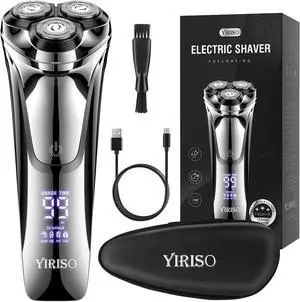 Electric Razor for Men, Mens Electric Shavers, Wet & Dry Shaver with Pop-up Trimmer, USB-C Rechargeable Waterproof Portable Shaver with LCD Display/Travel Organizer/Travel Lock Ideal Men Gift