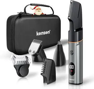 Body Hair Trimmer for Men - Manscape 3-in-1 Beard Trimmer for Men, Men's Groin & Pubic Hair Trimmer IPX6 Waterproof Wet/Dry Electric Razor for Mens Cordless Hair Clippers for Mens Shaver (Gray)