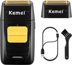 KEMEI Foil Shaver Double Electric Shaver for Men, Professional Electric Razors Head Shaver for Bald Men, Barber Supplies Cordless Rechargeable