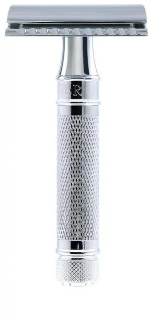 Edwin Jagger DES89KN Short Handled Classic Double Edge Manual Eco-Friendly and Reusable Safety Razor for Men and Women for Shaving Cream or Soap Fits All DE Razor Blades (Knurled)