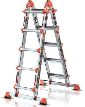 LANBITOU Ladder, A Frame 5 Step Ladder Extension, 17 Ft Anti-Slip Multi Position Ladder, Storage Folding Ladder, 330 lbs Security Load Telescoping Aluminum Ladders for Stairs Home Indoor Outdoor Roof LANBITOU Ladder, A Frame 5 Step Ladder Extension, 17 Ft Anti-Slip Multi Position Ladder, Storage Folding Ladder, 330 lbs Security Load Telescoping Aluminum Ladders for Stairs Home Indoor Outdoor Roof