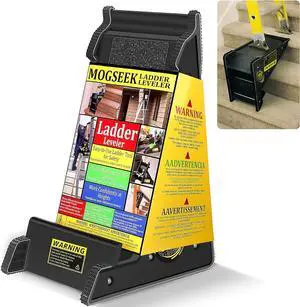 Stable Platform Ladder Leveler - Ladder Levelers for Extension Ladders with Storage for Uneven Surfaces (Regular Black) Stable Platform Ladder Leveler - Ladder Levelers for Extension Ladders with Storage for Uneven Surfaces (Regular Black)