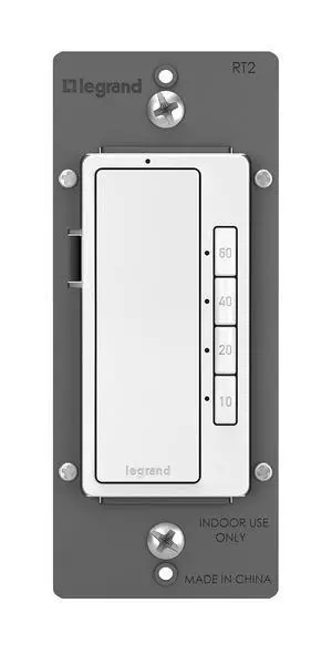 Legrand Radiant Digital Countdown Timer Rocker Light Switch, For Home Lighting Control, with Locator & Time Indicator, 60/40/20/10 Minute Settings, RT2WCCV4, White, 1 Count Legrand Radiant Digital Countdown Timer Rocker Light Switch, For Home Lighting Control, with Locator & Time Indicator, 60/40/20/10 Minute Settings, RT2WCCV4, White, 1 Count