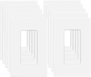 20 Pack 1-Gang Screwless Wall Plate, Decora Outlet Cover Plates, 4.57 H x 2.76 L, for Light Switch, Dimmer, GFCI, USB Outlet