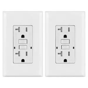 Micmi GFCI Outlet WR Weather Resistant Outdoor, Tamper Resistant TR Receptacle Self-Test with LED Indicator, 20Amp 125 Volt Screwless Wallplate Included ETL Listed (2Pack, White) Micmi GFCI Outlet WR Weather Resistant Outdoor, Tamper Resistant TR Receptacle Self-Test with LED Indicator, 20Amp 125 Volt Screwless Wallplate Included ETL Listed (2Pack, White)