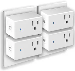 YNF Mini Smart Plug, Compatible with Alexa, Simple Setup with One Voice Command, Voice Control, Remote Control, Group Control, Timer & Schedule, Bluetooth Mesh, Alexa Echo Required (4 Pack)