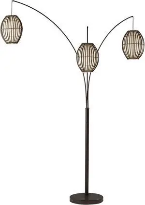 Adesso Maui Arc Floor Lamp with 3 Movable Shades & Adjustable Height- Perfect Lighting for Bedroom, Living Room and Corner Decor, Antique Bronze Adesso Maui Arc Floor Lamp with 3 Movable Shades & Adjustable Height- Perfect Lighting for Bedroom, Living Room and Corner Decor, Antique Bronze