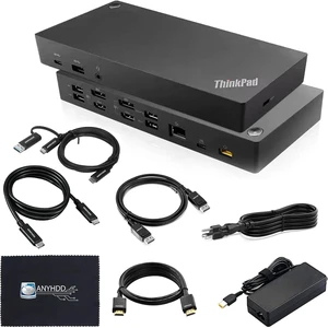 40AF0135US Lenovo Docking Station Dual Monitor Hybrid USB-C with USB-A - 1 Year Warranty, Thinkpad Dock w/ 135W Adapter, ANYHDD HDMI, DisplayPort, USB-C Cables, Cloth - Lenovo Laptop Docking Station 40AF0135US Lenovo Docking Station Dual Monitor Hybrid USB-C with USB-A - 1 Year Warranty, Thinkpad Dock w/ 135W Adapter, ANYHDD HDMI, DisplayPort, USB-C Cables, Cloth - Lenovo Laptop Docking Station