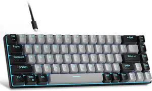 MageGee Portable 60% Mechanical Gaming Keyboard, MK-Box LED Backlit Compact 68 Keys Mini Wired Office Keyboard with Blue Switch for Windows Laptop PC Mac - Grey/Black