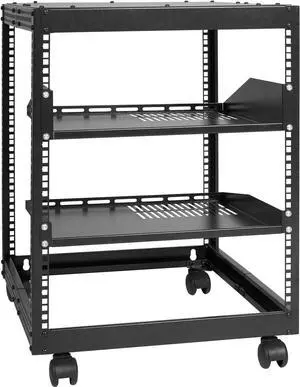VEVOR 12U Open Frame Server Rack, 23-40 in Adjustable Depth, Free Standing or Wall Mount Network Server Rack, 4 Post AV Rack with Casters, Holds All Your Networking IT Equipment AV Gear Router Modem