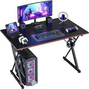 CubiCubi Gaming Desk 32 Inch PC Computer Desk, Home Office Desk Table Gamer Workstation, Simple Game Table, Black