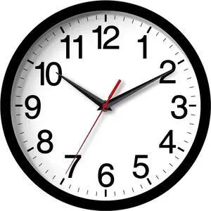 14 Inch Wall Clock Modern Battery Operated Silent Non Ticking Large Analog Clock for Living Room Office Home Bedroom Kitchen Bathroom(Black)