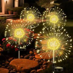 Solar Fireworks Lights Outdoor Waterproof Garden Fairy Light Outside Solar Sparkles Landscape Lights 120 LED Decorative Outdoor for Backyard Patio Pathway Lawn Party Walkway Decor, 4 Pack Solar Fireworks Lights Outdoor Waterproof Garden Fairy Light Outside Solar Sparkles Landscape Lights 120 LED Decorative Outdoor for Backyard Patio Pathway Lawn Party Walkway Decor, 4 Pack