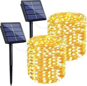 Solar String Lights Outdoor, 2 Pack 400LED 144FT Extra-Long Fairy Lights Solar String Lights Outdoor, 2 Pack 400LED 144FT Extra-Long Fairy Lights
