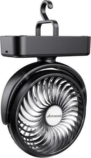 AMACOOL Portable Camping Fan with LED Lantern- 40H Work Time Rechargeable AMACOOL Portable Camping Fan with LED Lantern- 40H Work Time Rechargeable