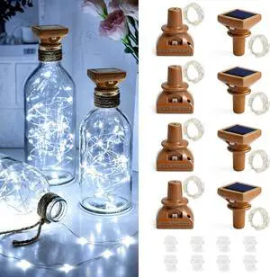 VOOKRY 8 Pack Solar Powered Wine Bottle Lights, 20 LED Waterproof Outdoor Solar Fairy String Cork Lights for Wedding,Christmas,Birthday,Halloween,Garden,Patio,Tabletop,Indoor Decor (Cool White) VOOKRY 8 Pack Solar Powered Wine Bottle Lights, 20 LED Waterproof Outdoor Solar Fairy String Cork Lights for Wedding,Christmas,Birthday,Halloween,Garden,Patio,Tabletop,Indoor Decor (Cool White)