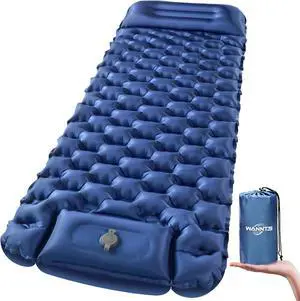 WANNTS Ultralight Sleeping Pad with Pillow & Built-in Pump for Camping WANNTS Ultralight Sleeping Pad with Pillow & Built-in Pump for Camping