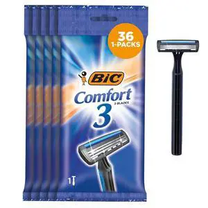BIC Comfort 3 Disposable Razors, Long-Lasting 3-Blade Shaving, 1-Count BIC Comfort 3 Disposable Razors, Long-Lasting 3-Blade Shaving, 1-Count