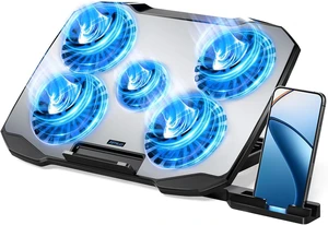 AIMIUZI Laptop Cooling Pad,Gaming Laptop Cooler with 5 Quiet Fans for 12-15.6 Inch,Laptop Cooling Stand with 5 Height Adjustable,2 USB Ports, Phone Stand AIMIUZI Laptop Cooling Pad,Gaming Laptop Cooler with 5 Quiet Fans for 12-15.6 Inch,Laptop Cooling Stand with 5 Height Adjustable,2 USB Ports, Phone Stand