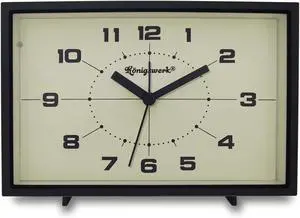 Analog Alarm Clock, 6 inch, Black Analog Alarm Clock, 6 inch, Black