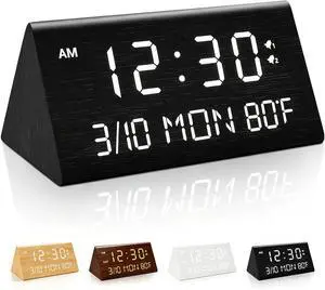 Premium Wooden Digital Alarm Clock with USB Charging Ports, Dimmable LED Display, Date, Day of Week, Temperature, DST, Clocks for Bedrooms, Desk, Nightstand, Bedside, Table, Office, Living Room Decor Premium Wooden Digital Alarm Clock with USB Charging Ports, Dimmable LED Display, Date, Day of Week, Temperature, DST, Clocks for Bedrooms, Desk, Nightstand, Bedside, Table, Office, Living Room Decor