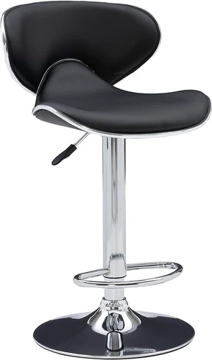 Powell Furniture Powell PU, Chrome/Black Barstool Powell Furniture Powell PU, Chrome/Black Barstool