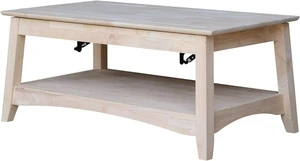 International Concepts Bombay Tall Coffee Table, Unfinished International Concepts Bombay Tall Coffee Table, Unfinished