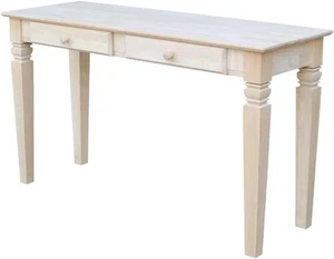 IC International Concepts Java Console Table with 2 Drawers, Unfinished IC International Concepts Java Console Table with 2 Drawers, Unfinished