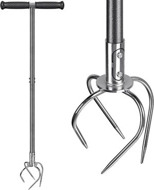Dolibest Manual Twist Tiller, All-Steel Garden Claw Cultivator with 4 Curved Claws and Soft Rubber Handle, Hand Tiller Garden Claw for Gardening Bed and Plant Box (39'') Dolibest Manual Twist Tiller, All-Steel Garden Claw Cultivator with 4 Curved Claws and Soft Rubber Handle, Hand Tiller Garden Claw for Gardening Bed and Plant Box (39'')