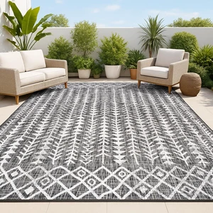 JONATHAN Y Bohemian Geometric Indoor Outdoor Area Rug 4X6 Black/Ivory, Tokay for Backyard, Patio, Porch, Easy-Cleaning, High Traffic, Pet-Friendly, Non-Shedding (SMB132E-4) JONATHAN Y Bohemian Geometric Indoor Outdoor Area Rug 4X6 Black/Ivory, Tokay for Backyard, Patio, Porch, Easy-Cleaning, High Traffic, Pet-Friendly, Non-Shedding (SMB132E-4)