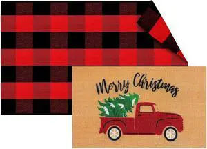 Drydiet 2 Pcs Merry Christmas Door Mat Combo Set Drydiet 2 Pcs Merry Christmas Door Mat Combo Set