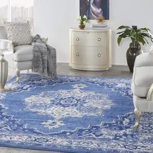 Nourison Home Whimsicle Navy 8' x 10' Area Rug - Easy Clean, Non Shedding, Bed Room, Living Room, Dining Room, Kitchen (8' x 10') Nourison Home Whimsicle Navy 8' x 10' Area Rug - Easy Clean, Non Shedding, Bed Room, Living Room, Dining Room, Kitchen (8' x 10')