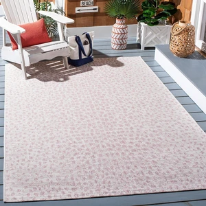 SAFAVIEH Courtyard Collection 2'7" x 5' Ivory/Blush Pink CY8505 Indoor/ Outdoor Waterproof Easy Cleaning Patio Backyard Mudroom Area Rug SAFAVIEH Courtyard Collection 2'7" x 5' Ivory/Blush Pink CY8505 Indoor/ Outdoor Waterproof Easy Cleaning Patio Backyard Mudroom Area Rug