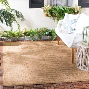 SAFAVIEH Courtyard Collection 6'7" x 9'6" Gold / Natural CY6947 Indoor/ Outdoor Waterproof Easy Cleaning Patio Backyard Mudroom Area Rug SAFAVIEH Courtyard Collection 6'7" x 9'6" Gold / Natural CY6947 Indoor/ Outdoor Waterproof Easy Cleaning Patio Backyard Mudroom Area Rug