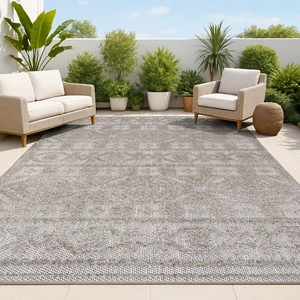 JONATHAN Y Mediterranean Tile Indoor Outdoor Area Rug 5X8 Dark Gray/Ivory, Citta High-Low Pile for Backyard, Patio, Porch, Easy-Cleaning, High Traffic, Pet-Friendly, Non-Shedding (SBH102C-5) JONATHAN Y Mediterranean Tile Indoor Outdoor Area Rug 5X8 Dark Gray/Ivory, Citta High-Low Pile for Backyard, Patio, Porch, Easy-Cleaning, High Traffic, Pet-Friendly, Non-Shedding (SBH102C-5)